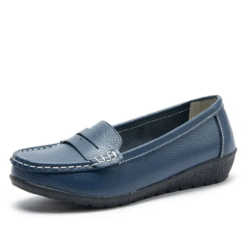 Women's Genuine Leather Moccasin Flats