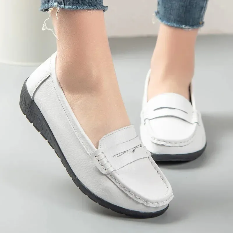 Women's Genuine Leather Moccasin Flats