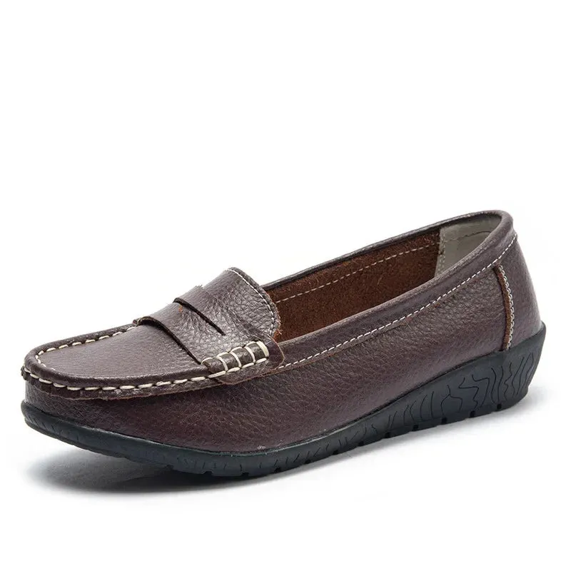 Women's Genuine Leather Moccasin Flats