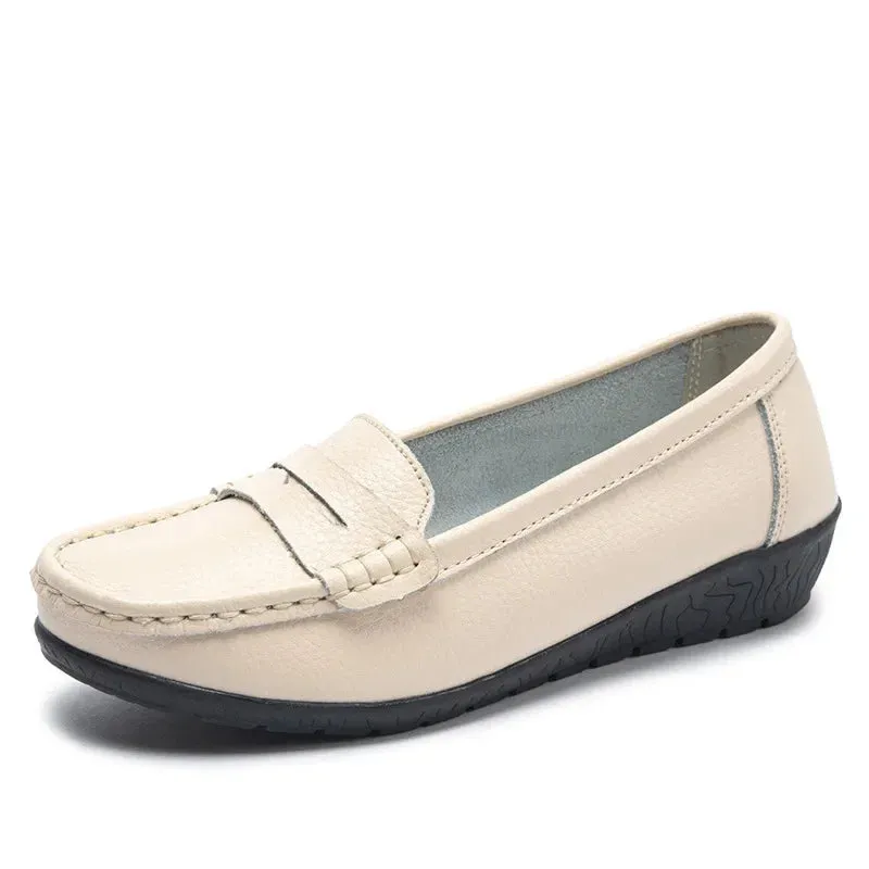 Women's Genuine Leather Moccasin Flats
