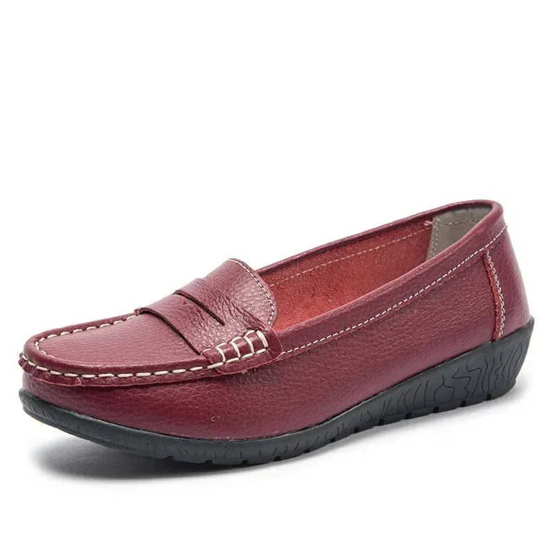 Women's Genuine Leather Moccasin Flats