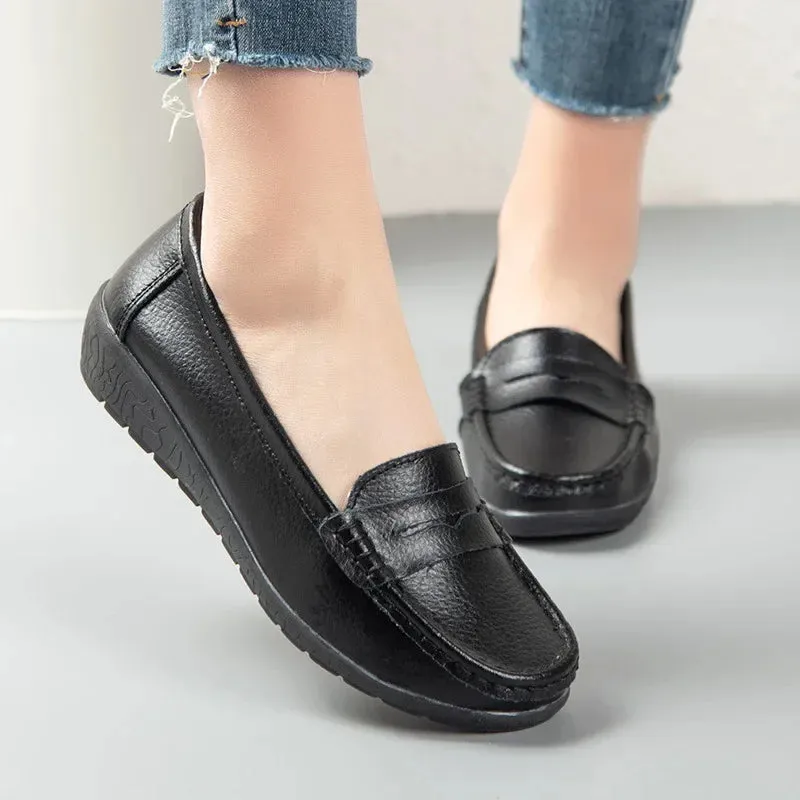 Women's Genuine Leather Moccasin Flats