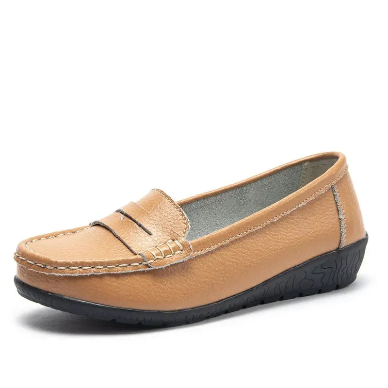 Women's Genuine Leather Moccasin Flats