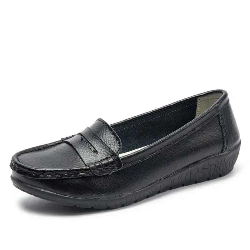 Women's Genuine Leather Moccasin Flats